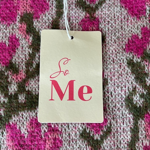 So Me Pink and Green Knit Sweater Size Large NWT - Picture 10 of 10